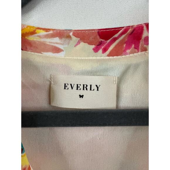 Everly Womens Floral Midlength Dress Size Large - Picture 2 of 4